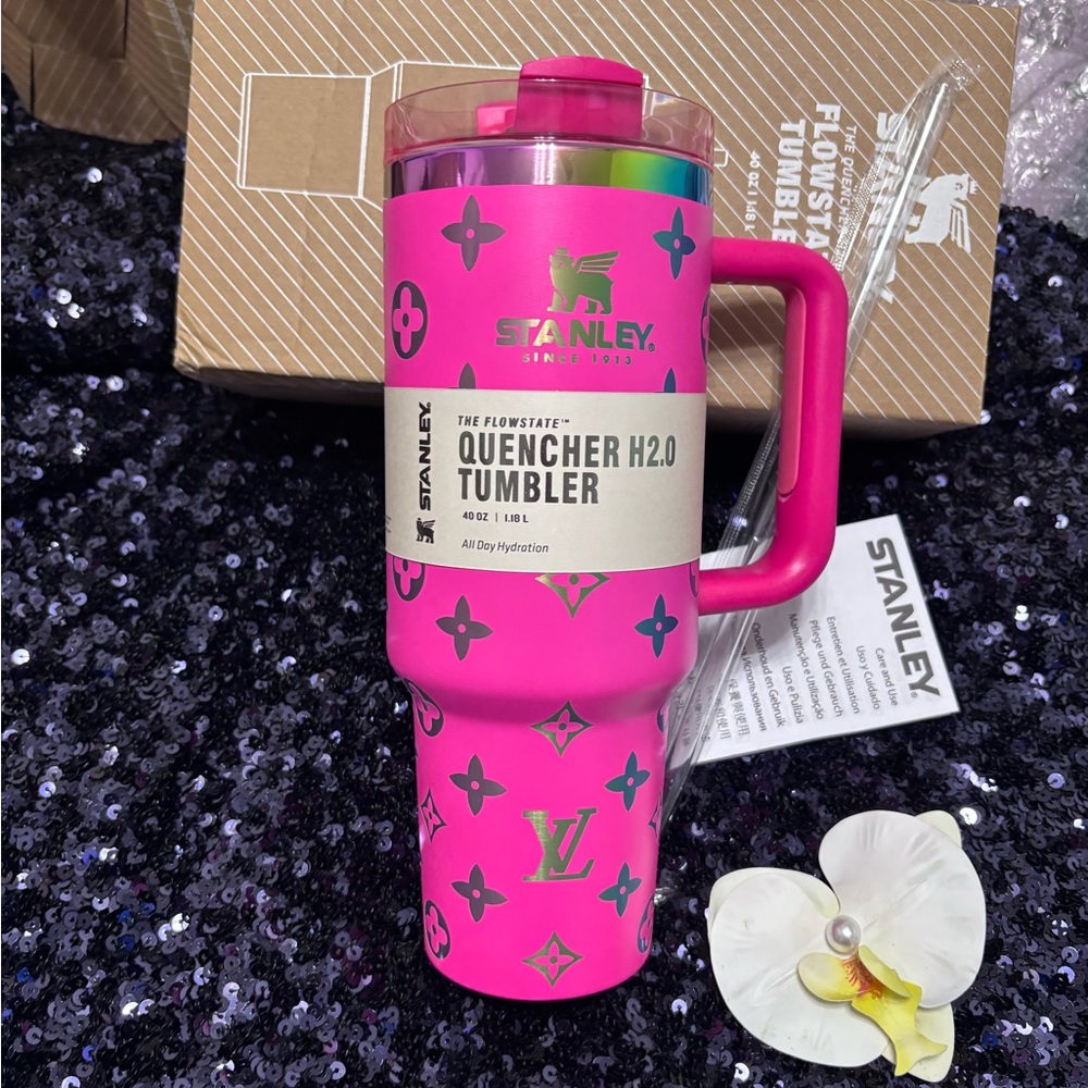 Stanley Pink Tumbler with Metallic Accents